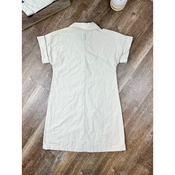 Kal Rieman Holly Kimono Shirt Dress Tan Button Up Rolled Sleeves Dress - Picture 3 of 7